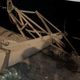 Фото ОАО «НЭСК». Упавшая из-за сильного ветра опора высоковольтной линии